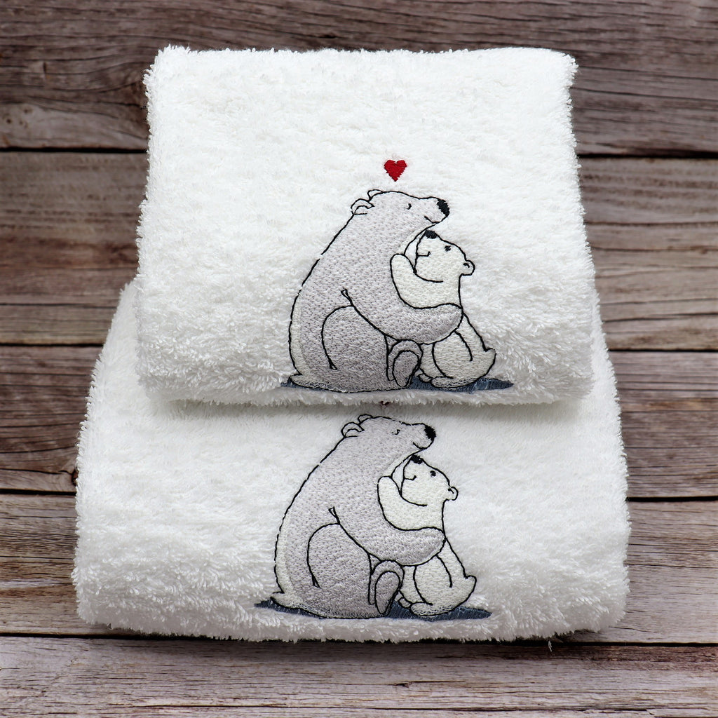 Asciugamani orso con orsetto - Il filo di Arianna