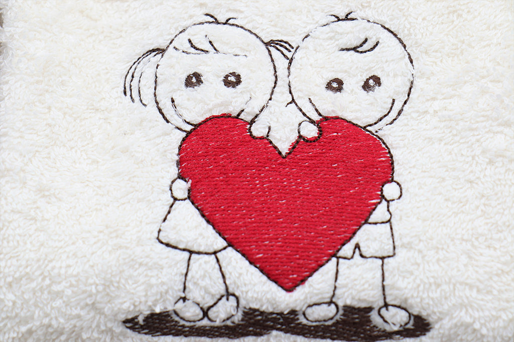 Asciugamani Lui e Lei cuore - Il filo di Arianna